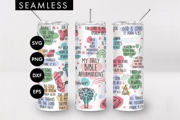 20oz Bible Verse Affirmation Tumbler SVG: Graphics & Crafts