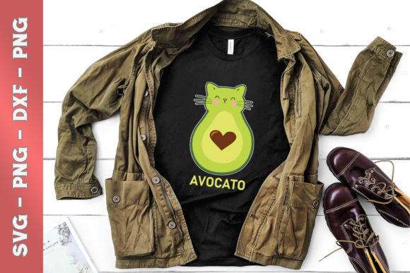 Avocato Cute Cat for T-Shirt Designs & Graphics