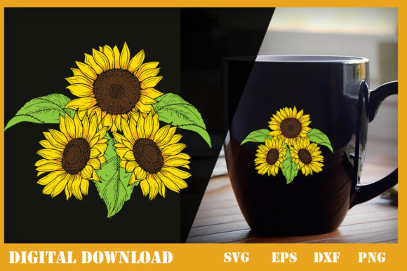 Beauty Yellow Sunflower Graphics & Print Templates
