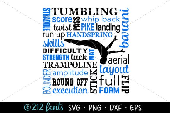 Boy's Tumbling Tumbler SVG Word Art Graphics