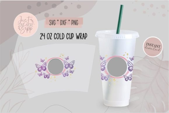 Butterfly for Starbucks Cup Svg in Graphics & Crafts