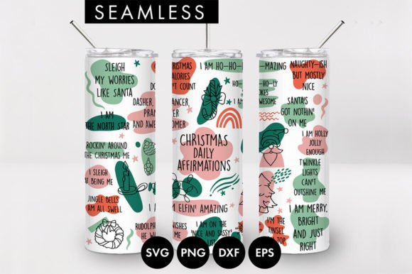 Christmas Affirmation Skinny Tumbler SVG: Graphics & Crafts