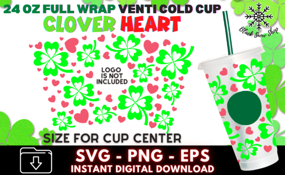 Clover Heart Wrap Venti Cold Cup Graphic Illustration Review