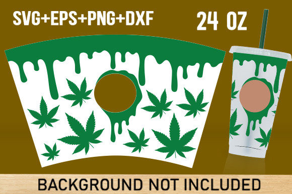 Drip Weed Leaf 24oz Cup Design Graphics for Crafts