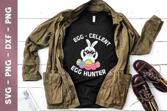Egg-cellent Egg Hunter Bunny Easter Day Graphic for T-Shirt Designs