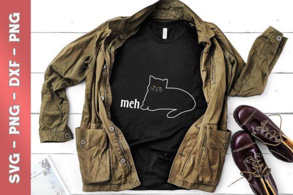 Funny Meh Cat for Cat Lovers Graphics & T-Shirt Designs