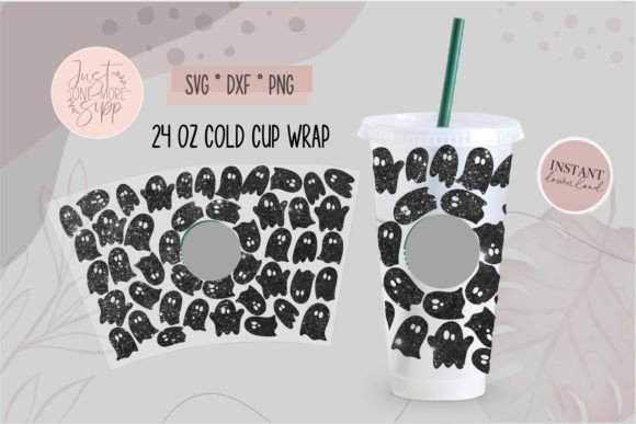 Ghosts Cup Svg: Halloween Graphics & Crafts Asset