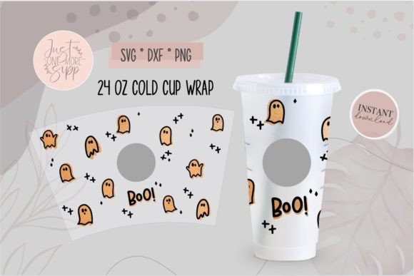 Ghosts for a Starbucks Cup SVG in Crafts & Graphics