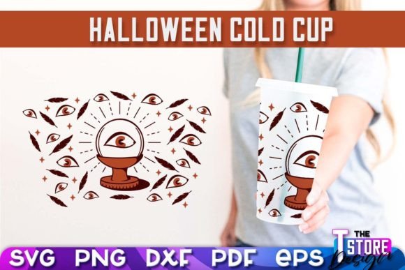 Halloween Cold Cup SVG: Spooky Graphics for Crafts
