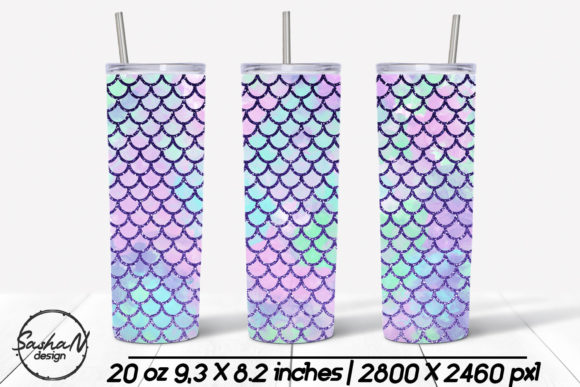 Mermaid Tumbler, 20 Oz Tumbler Wrap: Graphics & Print Templates