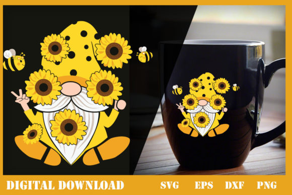 Sunflower Gnome with Bee: Graphics & Print Templates Review