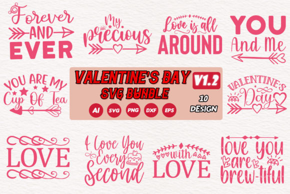 Valentine’s Day SVG Design Bundle V1.2: Graphics & Crafts