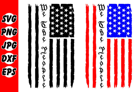 We the People Distressed American Flag Graphics & Illustrations